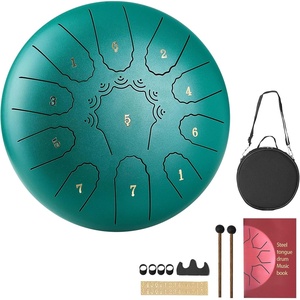 image:imageVEVOR Handpan Drum 22 in 9 Notes Steel Hand Drum 432Hz D Minor Musical Drums with Woven Edge Guard 2 Mallets amp Carrying Case FadeResistant Percussion Instrument for Professional PerformanceGreen