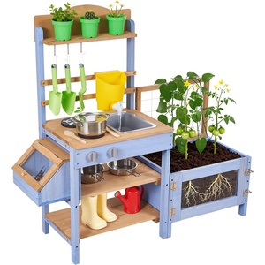 image:imageVEVOR Mud Kitchen Outdoor Mud Kitchen for Kids Wood Outdoor Play Kitchens with Spoons Sink Sunshade Canopy Swivel Wheels Cookware Pots and Accessories Wooden Play Kitchens for Home Lawn4173x1457x3917inch