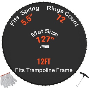 image:imageVEVOR Replacement Trampoline Mat Jumping Mat Fits 12131415 ft Frame Universal Jumping Round Trampoline UVResistant Mat with Spring Tool amp 728092 VRings Fit 55657 Spring Length12FT72 VringsFit 55 Spring Length