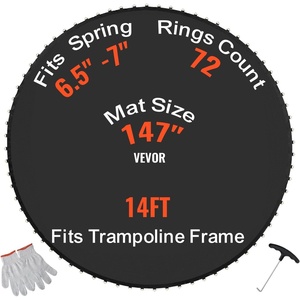 image:imageVEVOR Replacement Trampoline Mat Jumping Mat Fits 12131415 ft Frame Universal Jumping Round Trampoline UVResistant Mat with Spring Tool amp 728092 VRings Fit 55657 Spring Length14FT72 Vrings657 Spring Length