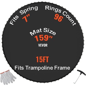 image:imageVEVOR Replacement Trampoline Mat Jumping Mat Fits 12131415 ft Frame Universal Jumping Round Trampoline UVResistant Mat with Spring Tool amp 728092 VRings Fit 55657 Spring Length15FT96 VringsFit 7 Spring Length