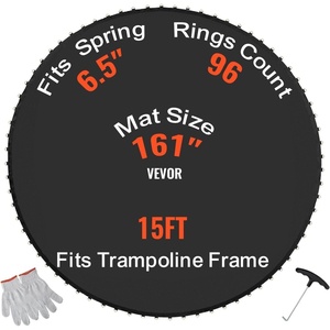 image:imageVEVOR Replacement Trampoline Mat Jumping Mat Fits 12131415 ft Frame Universal Jumping Round Trampoline UVResistant Mat with Spring Tool amp 728092 VRings Fit 55657 Spring Length15FT96 VringsFit 65 Spring Length