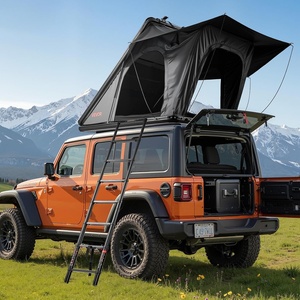 image:imageVEVOR Rooftop Tent Hard Shell 23 Person Roof Top Tent for Car SUV Truck Jeep Van Camping with Telescopic Ladder Thick Mattress amp LED LightBlack
