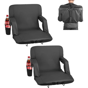 image:imageVEVOR Stadium Seat 6 Adjustable Angle Wide Bleacher Chair 29 Cushion Padded Stadium Seat with Armrest and Back Support Stadiums Chair with Hook Cupholder for Picnics Beach Sports and Gaming25 inch2 Pcs