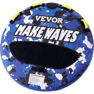 image:imageVEVOR Towable Tubes for Boating 14 Riders Inflatable Boat Tubes amp Towables 340680 lbs Capacity Multiple Sizes with Full Nylon Cover PaddedEVA Handles Fins amp Safety Valve MultiOption12 Riders