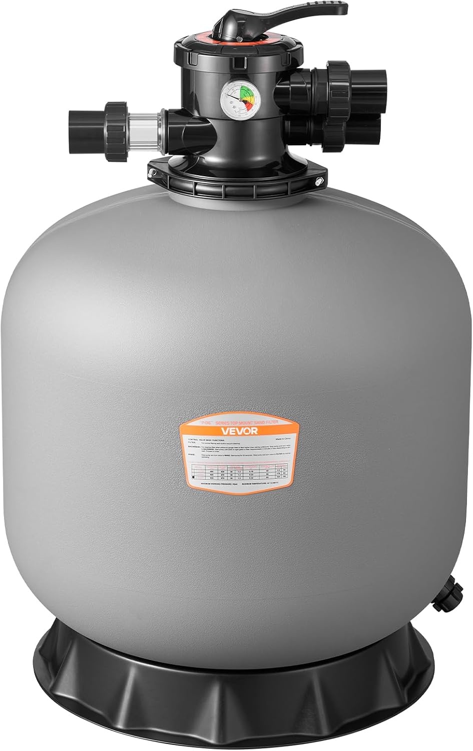 image:imageVEVOR Sand Filter 18Inch 40 GPM Above Inground Swimming Pool Sand Filter System with 7Way MultiPort Valve Backwash Rinse Recirculate Waste Winter Closed Modes for Above In Ground Pools24Inch  65 GPM