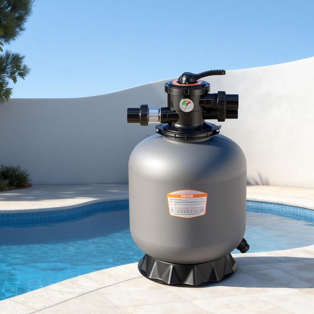 image:imageVEVOR Sand Filter 18Inch 40 GPM Above Inground Swimming Pool Sand Filter System with 7Way MultiPort Valve Backwash Rinse Recirculate Waste Winter Closed Modes for Above In Ground Pools18Inch  40 GPM