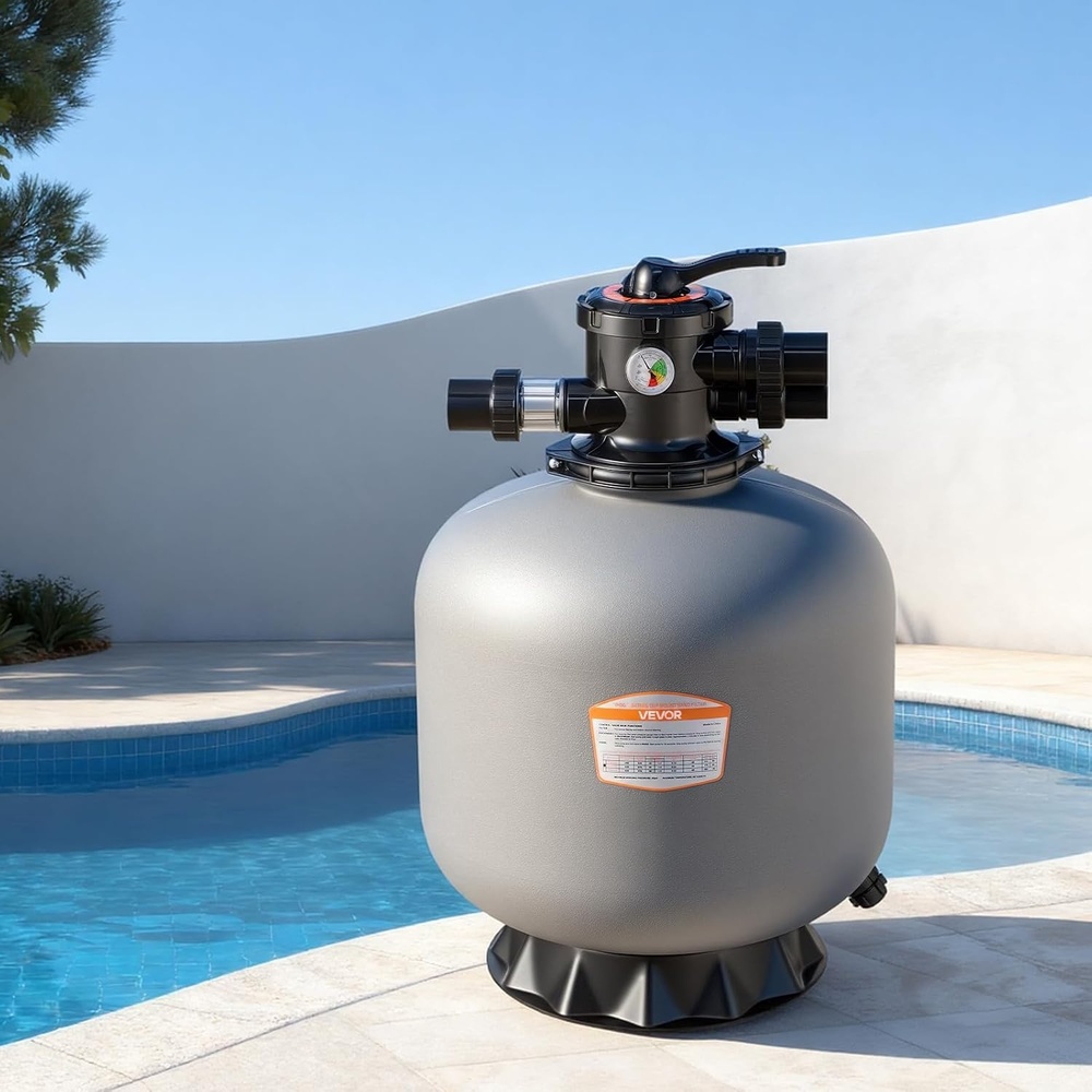 image:imageVEVOR Sand Filter 18Inch 40 GPM Above Inground Swimming Pool Sand Filter System with 7Way MultiPort Valve Backwash Rinse Recirculate Waste Winter Closed Modes for Above In Ground Pools20Inch  50 GPM