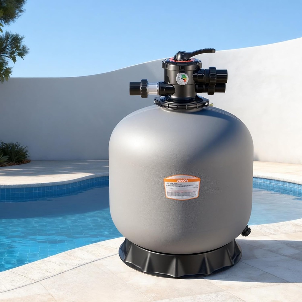 image:imageVEVOR Sand Filter 18Inch 40 GPM Above Inground Swimming Pool Sand Filter System with 7Way MultiPort Valve Backwash Rinse Recirculate Waste Winter Closed Modes for Above In Ground Pools24Inch  65 GPM