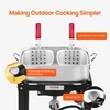 image:imageVEVOR 10 Qt Fish and Wing Fryer Aluminum Propane Fish Fryer Kit Outdoor Deep Fryer Seafood Pot with Thermometer Strainer Basket and 54000 BTUs Propane Burners for Outdoor and Backyard Cooking18qt