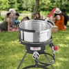 image:imageVEVOR 10 Qt Fish and Wing Fryer Aluminum Propane Fish Fryer Kit Outdoor Deep Fryer Seafood Pot with Thermometer Strainer Basket and 54000 BTUs Propane Burners for Outdoor and Backyard Cooking10qt