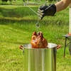 image:imageVEVOR 10 Qt Fish and Wing Fryer Aluminum Propane Fish Fryer Kit Outdoor Deep Fryer Seafood Pot with Thermometer Strainer Basket and 54000 BTUs Propane Burners for Outdoor and Backyard Cooking30qt