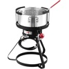 image:imageVEVOR 10 Qt Fish and Wing Fryer Aluminum Propane Fish Fryer Kit Outdoor Deep Fryer Seafood Pot with Thermometer Strainer Basket and 54000 BTUs Propane Burners for Outdoor and Backyard Cooking10qt