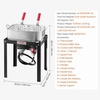 image:imageVEVOR 10 Qt Fish and Wing Fryer Aluminum Propane Fish Fryer Kit Outdoor Deep Fryer Seafood Pot with Thermometer Strainer Basket and 54000 BTUs Propane Burners for Outdoor and Backyard Cooking18qt