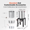 image:imageVEVOR 10 Qt Fish and Wing Fryer Aluminum Propane Fish Fryer Kit Outdoor Deep Fryer Seafood Pot with Thermometer Strainer Basket and 54000 BTUs Propane Burners for Outdoor and Backyard Cooking30qt  10qt