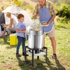 image:imageVEVOR 10 Qt Fish and Wing Fryer Aluminum Propane Fish Fryer Kit Outdoor Deep Fryer Seafood Pot with Thermometer Strainer Basket and 54000 BTUs Propane Burners for Outdoor and Backyard Cooking60qt