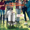 image:imageVEVOR 10 Qt Fish and Wing Fryer Aluminum Propane Fish Fryer Kit Outdoor Deep Fryer Seafood Pot with Thermometer Strainer Basket and 54000 BTUs Propane Burners for Outdoor and Backyard Cooking60qt