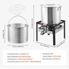 image:imageVEVOR 10 Qt Fish and Wing Fryer Aluminum Propane Fish Fryer Kit Outdoor Deep Fryer Seafood Pot with Thermometer Strainer Basket and 54000 BTUs Propane Burners for Outdoor and Backyard Cooking60qt