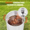 image:imageVEVOR 10 Qt Fish and Wing Fryer Aluminum Propane Fish Fryer Kit Outdoor Deep Fryer Seafood Pot with Thermometer Strainer Basket and 54000 BTUs Propane Burners for Outdoor and Backyard Cooking30qt