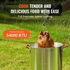 image:imageVEVOR 10 Qt Fish and Wing Fryer Aluminum Propane Fish Fryer Kit Outdoor Deep Fryer Seafood Pot with Thermometer Strainer Basket and 54000 BTUs Propane Burners for Outdoor and Backyard Cooking30qt