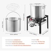 image:imageVEVOR 10 Qt Fish and Wing Fryer Aluminum Propane Fish Fryer Kit Outdoor Deep Fryer Seafood Pot with Thermometer Strainer Basket and 54000 BTUs Propane Burners for Outdoor and Backyard Cooking80qt