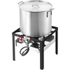 image:imageVEVOR 10 Qt Fish and Wing Fryer Aluminum Propane Fish Fryer Kit Outdoor Deep Fryer Seafood Pot with Thermometer Strainer Basket and 54000 BTUs Propane Burners for Outdoor and Backyard Cooking80qt