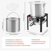 image:imageVEVOR 10 Qt Fish and Wing Fryer Aluminum Propane Fish Fryer Kit Outdoor Deep Fryer Seafood Pot with Thermometer Strainer Basket and 54000 BTUs Propane Burners for Outdoor and Backyard Cooking100qt
