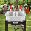 image:imageVEVOR 10 Qt Fish and Wing Fryer Aluminum Propane Fish Fryer Kit Outdoor Deep Fryer Seafood Pot with Thermometer Strainer Basket and 54000 BTUs Propane Burners for Outdoor and Backyard Cooking18qt