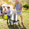 image:imageVEVOR 10 Qt Fish and Wing Fryer Aluminum Propane Fish Fryer Kit Outdoor Deep Fryer Seafood Pot with Thermometer Strainer Basket and 54000 BTUs Propane Burners for Outdoor and Backyard Cooking80qt