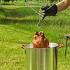 image:imageVEVOR 10 Qt Fish and Wing Fryer Aluminum Propane Fish Fryer Kit Outdoor Deep Fryer Seafood Pot with Thermometer Strainer Basket and 54000 BTUs Propane Burners for Outdoor and Backyard Cooking30qt  10qt