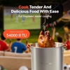 image:imageVEVOR 10 Qt Fish and Wing Fryer Aluminum Propane Fish Fryer Kit Outdoor Deep Fryer Seafood Pot with Thermometer Strainer Basket and 54000 BTUs Propane Burners for Outdoor and Backyard Cooking30qt  10qt