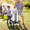 image:imageVEVOR 10 Qt Fish and Wing Fryer Aluminum Propane Fish Fryer Kit Outdoor Deep Fryer Seafood Pot with Thermometer Strainer Basket and 54000 BTUs Propane Burners for Outdoor and Backyard Cooking100qt