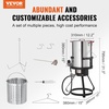image:imageVEVOR 10 Qt Fish and Wing Fryer Aluminum Propane Fish Fryer Kit Outdoor Deep Fryer Seafood Pot with Thermometer Strainer Basket and 54000 BTUs Propane Burners for Outdoor and Backyard Cooking30qt