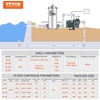 image:imageVEVOR 2026 Pro Pool Cartridge Filter System 100 SqFt Pool Filter for Inground amp Above Ground Pools Compatible WPumps 12HP1HP  Up to 6142 GPH Max Flow Pool Filters for Pools Up to 23775 GallonsCartridge Tank  Element