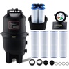 image:imageVEVOR 2026 Pro Pool Cartridge Filter System 100 SqFt Pool Filter for Inground amp Above Ground Pools Compatible WPumps 12HP1HP  Up to 6142 GPH Max Flow Pool Filters for Pools Up to 23775 GallonsCartridge Tank  Element