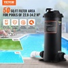 image:imageVEVOR 2026 Pro Pool Cartridge Filter System 100 SqFt Pool Filter for Inground amp Above Ground Pools Compatible WPumps 12HP1HP  Up to 6142 GPH Max Flow Pool Filters for Pools Up to 23775 GallonsCartridge Tank  Element