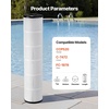 image:imageVEVOR 2026 Pro Pool Cartridge Filter System 100 SqFt Pool Filter for Inground amp Above Ground Pools Compatible WPumps 12HP1HP  Up to 6142 GPH Max Flow Pool Filters for Pools Up to 23775 GallonsElement Only