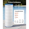 image:imageVEVOR 2026 Pro Pool Cartridge Filter System 100 SqFt Pool Filter for Inground amp Above Ground Pools Compatible WPumps 12HP1HP  Up to 6142 GPH Max Flow Pool Filters for Pools Up to 23775 GallonsElement Only