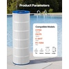 image:imageVEVOR 2026 Pro Pool Cartridge Filter System 100 SqFt Pool Filter for Inground amp Above Ground Pools Compatible WPumps 12HP1HP  Up to 6142 GPH Max Flow Pool Filters for Pools Up to 23775 GallonsElement Only