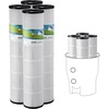 image:imageVEVOR 2026 Pro Pool Cartridge Filter System 100 SqFt Pool Filter for Inground amp Above Ground Pools Compatible WPumps 12HP1HP  Up to 6142 GPH Max Flow Pool Filters for Pools Up to 23775 GallonsElement Only