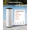 image:imageVEVOR 2026 Pro Pool Cartridge Filter System 100 SqFt Pool Filter for Inground amp Above Ground Pools Compatible WPumps 12HP1HP  Up to 6142 GPH Max Flow Pool Filters for Pools Up to 23775 GallonsElement Only