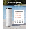 image:imageVEVOR 2026 Pro Pool Cartridge Filter System 100 SqFt Pool Filter for Inground amp Above Ground Pools Compatible WPumps 12HP1HP  Up to 6142 GPH Max Flow Pool Filters for Pools Up to 23775 GallonsElement Only