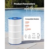 image:imageVEVOR 2026 Pro Pool Cartridge Filter System 100 SqFt Pool Filter for Inground amp Above Ground Pools Compatible WPumps 12HP1HP  Up to 6142 GPH Max Flow Pool Filters for Pools Up to 23775 GallonsElement Only