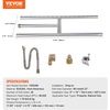 image:imageVEVOR 24 x 8 inch Dropin Fire Pit Pan Rectangular Stainless Steel Fire Pit Burner Kit Propane Gas Fire Pan 120000 BTU with HBurner for Indoor or Outdoor Use6 x 18 inch