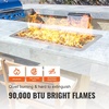 image:imageVEVOR 24 x 8 inch Dropin Fire Pit Pan Rectangular Stainless Steel Fire Pit Burner Kit Propane Gas Fire Pan 120000 BTU with HBurner for Indoor or Outdoor Use6 x 18 inch