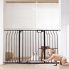 image:imageVEVOR 29546 Extra Wide Baby Gate for Stairs Auto Close Dog Gate for The House Easy Install Pressure Mounted Pet Gates for Doorways Easy Walk Thru Wide Safety Gate for Dog WhiteBlack
