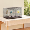 image:imageVEVOR 30 Inch Flight Bird Cage Stackable Bird Cage Parakeet Cage with SlideOut Tray and Handle Small Parrots Birdcage for Cockatiels Budgies Conure Macaw Finch Lovebirds Canaries PigeonsBlack  Dividable