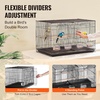 image:imageVEVOR 30 Inch Flight Bird Cage Stackable Bird Cage Parakeet Cage with SlideOut Tray and Handle Small Parrots Birdcage for Cockatiels Budgies Conure Macaw Finch Lovebirds Canaries PigeonsBlack  Dividable
