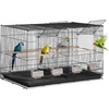 image:imageVEVOR 30 Inch Flight Bird Cage Stackable Bird Cage Parakeet Cage with SlideOut Tray and Handle Small Parrots Birdcage for Cockatiels Budgies Conure Macaw Finch Lovebirds Canaries PigeonsBlack  Dividable