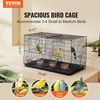 image:imageVEVOR 30 Inch Flight Bird Cage Stackable Bird Cage Parakeet Cage with SlideOut Tray and Handle Small Parrots Birdcage for Cockatiels Budgies Conure Macaw Finch Lovebirds Canaries PigeonsBlack  Dividable